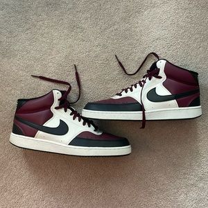 Men’s Nike High Top Court Vision Maroon Sz 12